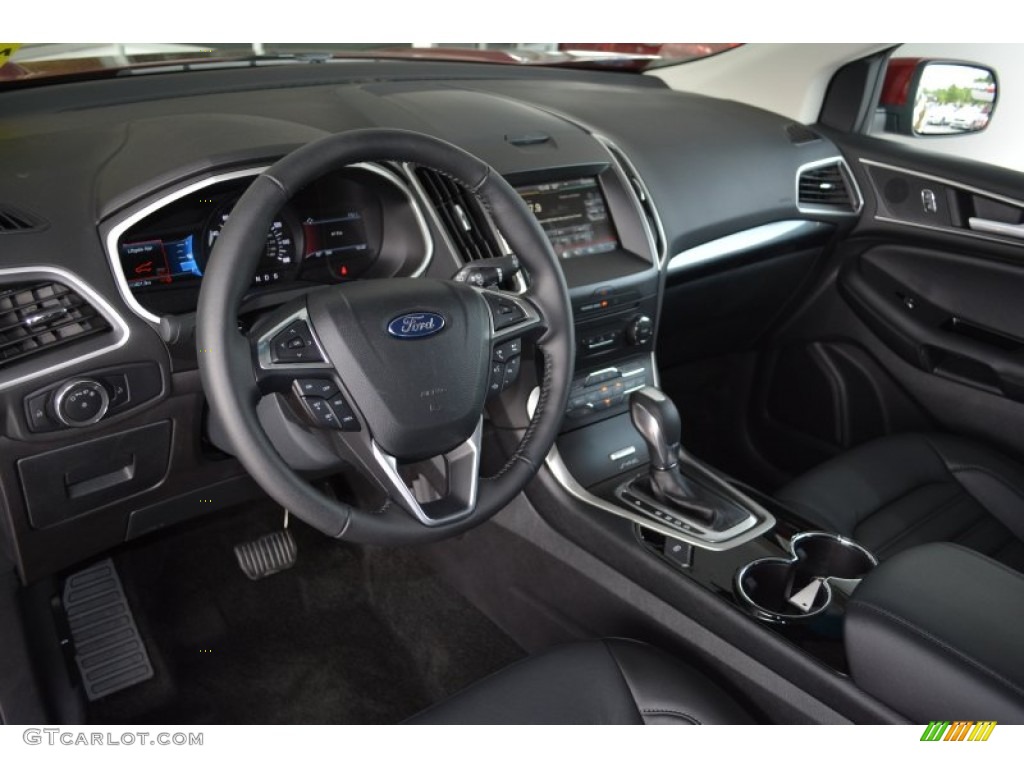 Ebony Interior 2015 Ford Edge SEL Photo #104328632