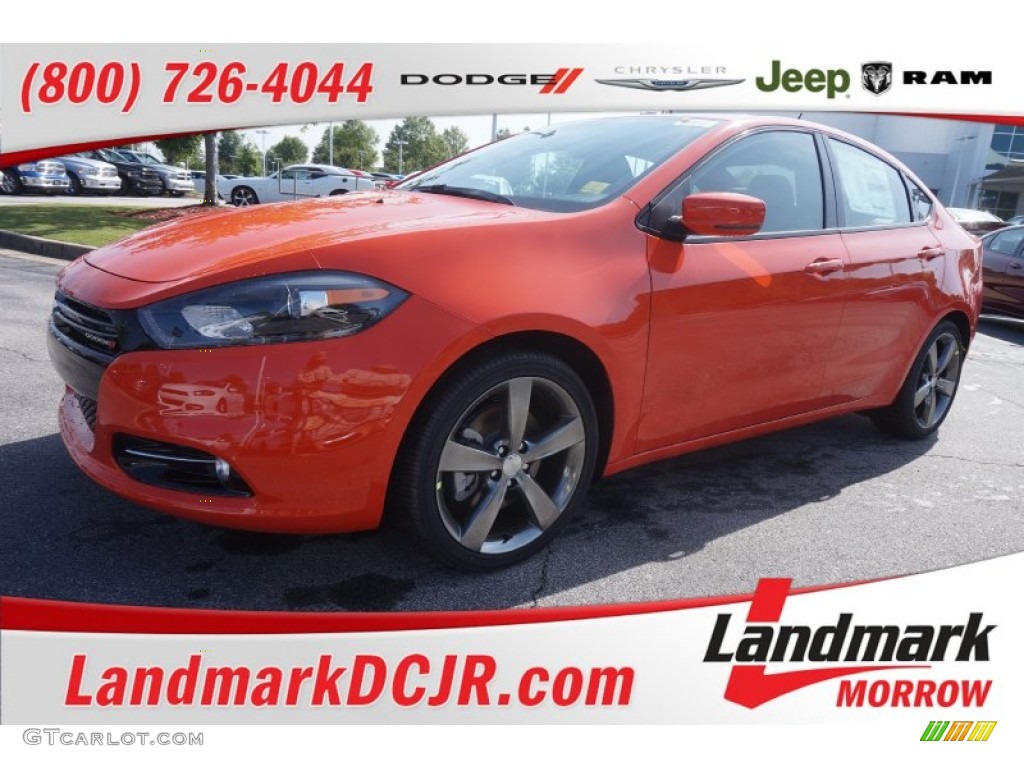 2015 Dart GT - Vitamin C / Black/Ruby Red Accent Stitching photo #1