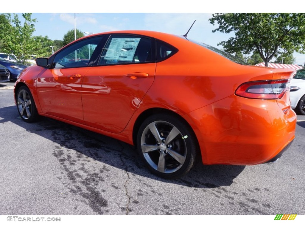 2015 Dart GT - Vitamin C / Black/Ruby Red Accent Stitching photo #2
