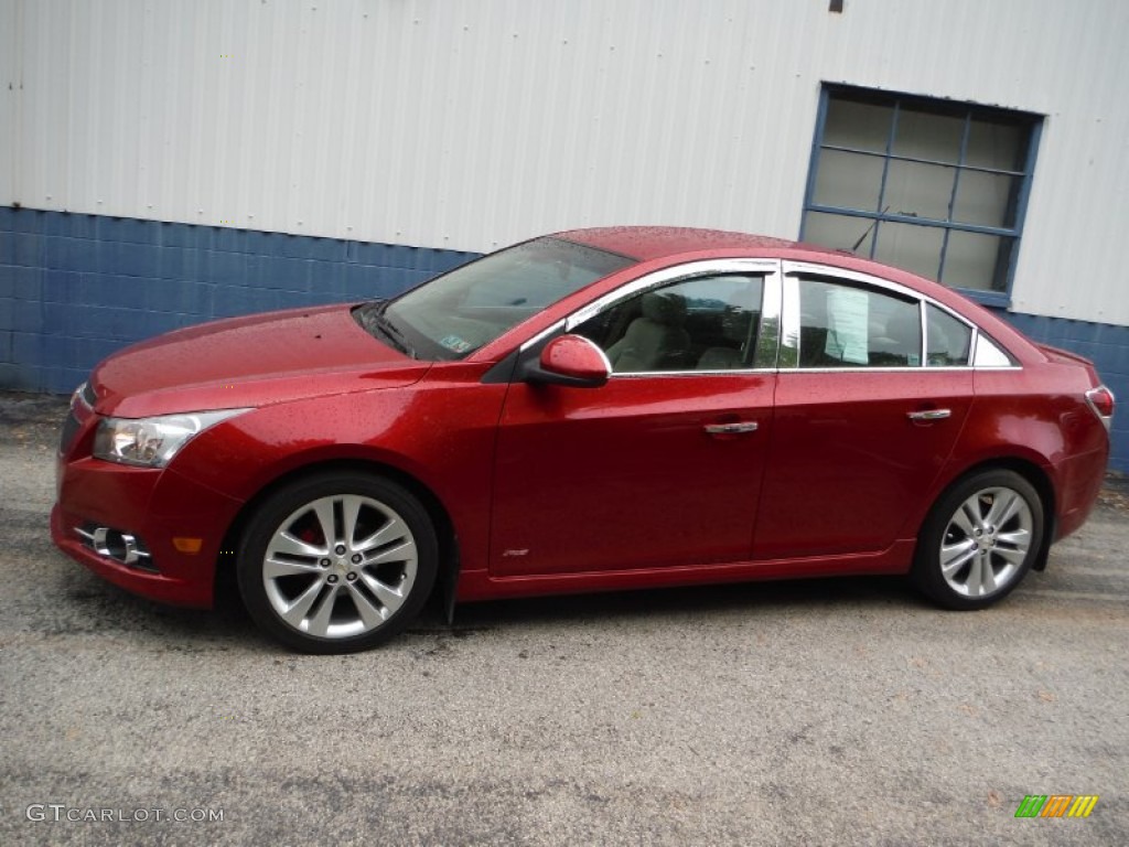 2011 Cruze LTZ - Crystal Red Metallic Tintcoat / Cocoa/Light Neutral Leather photo #2