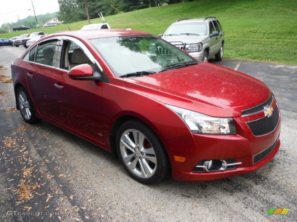 2011 Cruze LTZ - Crystal Red Metallic Tintcoat / Cocoa/Light Neutral Leather photo #6