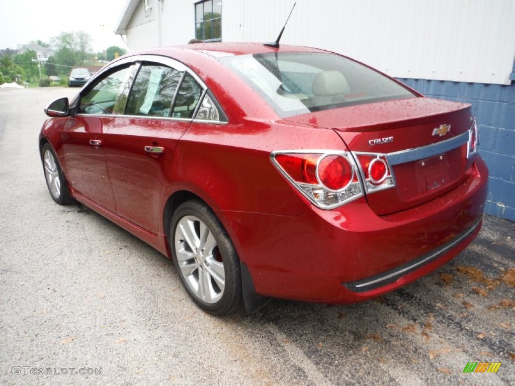 2011 Cruze LTZ - Crystal Red Metallic Tintcoat / Cocoa/Light Neutral Leather photo #10