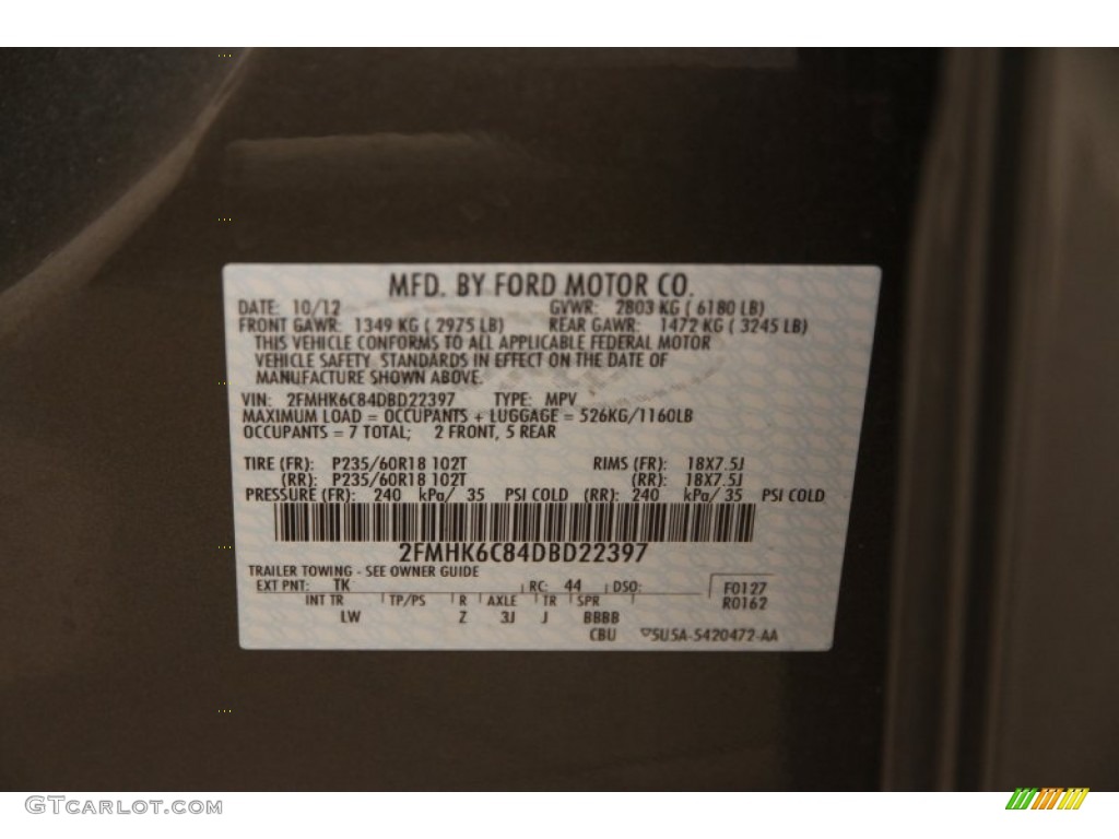 2013 Flex SEL AWD - Mineral Gray Metallic / Charcoal Black photo #16