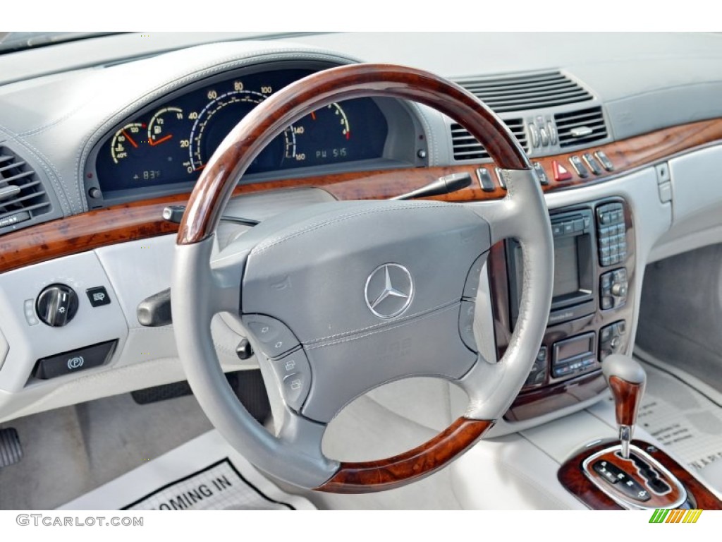 2002 Mercedes-Benz S 600 Sedan Oyster Steering Wheel Photo #104350616