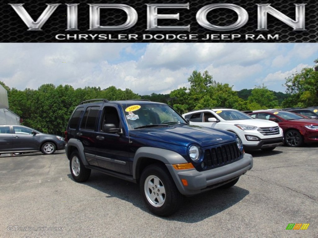 2005 Liberty Sport 4x4 - Midnight Blue Pearl / Medium Slate Gray photo #1