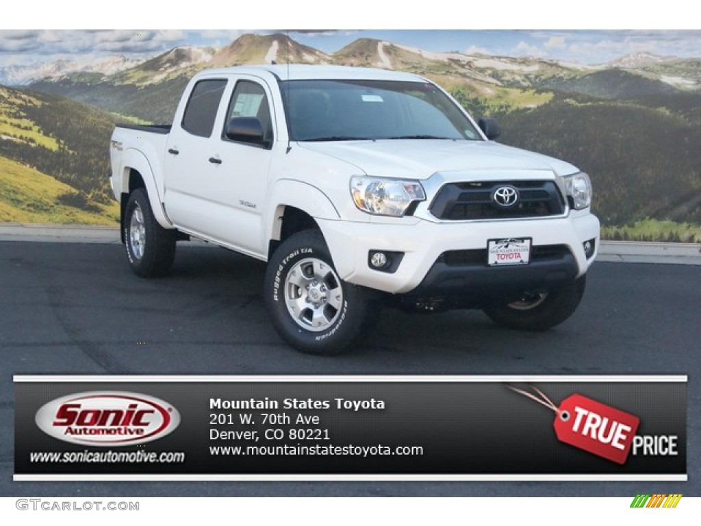 2015 Tacoma V6 Double Cab 4x4 - Super White / Graphite photo #1