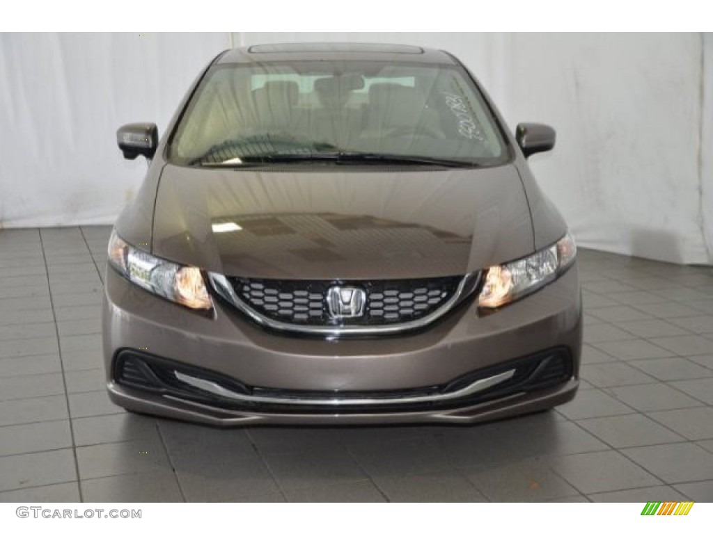 2015 Civic EX Sedan - Urban Titanium Metallic / Beige photo #2