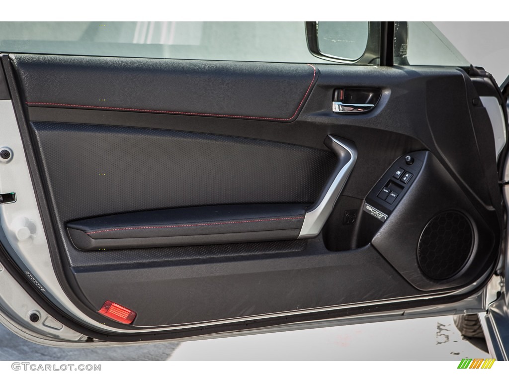 2013 Scion FR-S Sport Coupe Black/Red Accents Door Panel Photo #104367633