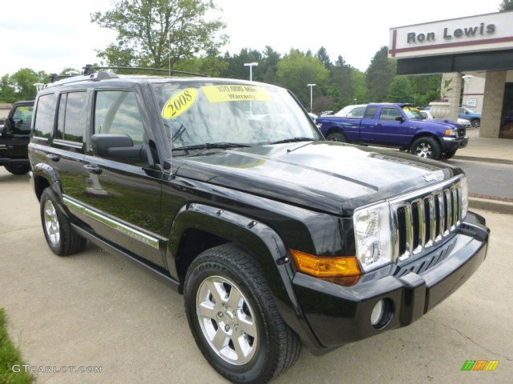 2008 Commander Limited 4x4 - Brilliant Black Crystal Pearl / Dark Khaki/Light Graystone photo #3