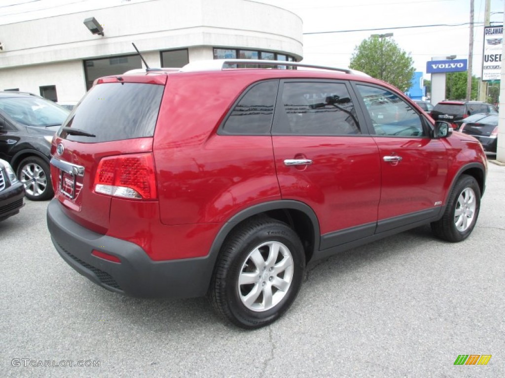 2011 Sorento LX AWD - Spicy Red / Gray photo #6