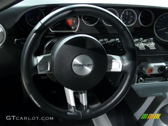 2006 Ford GT Heritage Ebony Black Steering Wheel Photo #104381