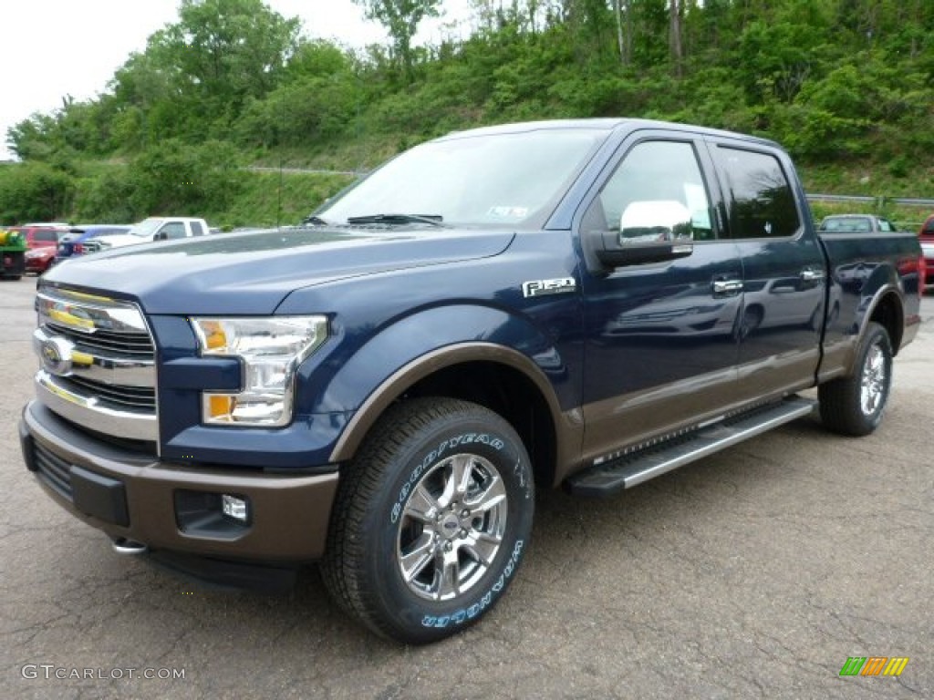 2015 F150 Lariat SuperCrew 4x4 - Blue Jeans Metallic / Medium Light Camel photo #5