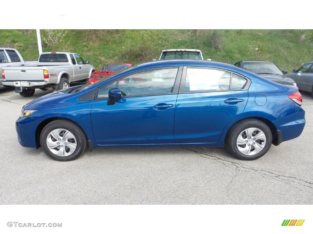 2015 Civic LX Sedan - Dyno Blue Pearl / Gray photo #5