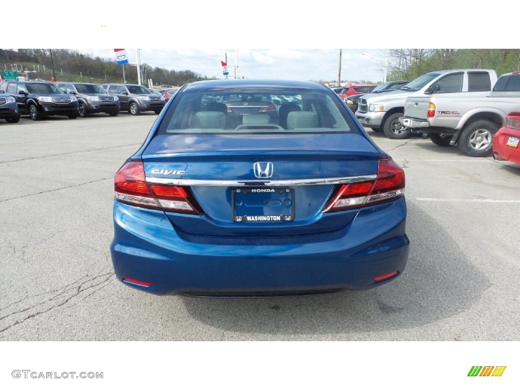 2015 Civic LX Sedan - Dyno Blue Pearl / Gray photo #8