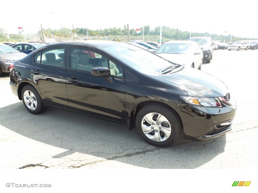 2015 Civic LX Sedan - Crystal Black Pearl / Gray photo #1