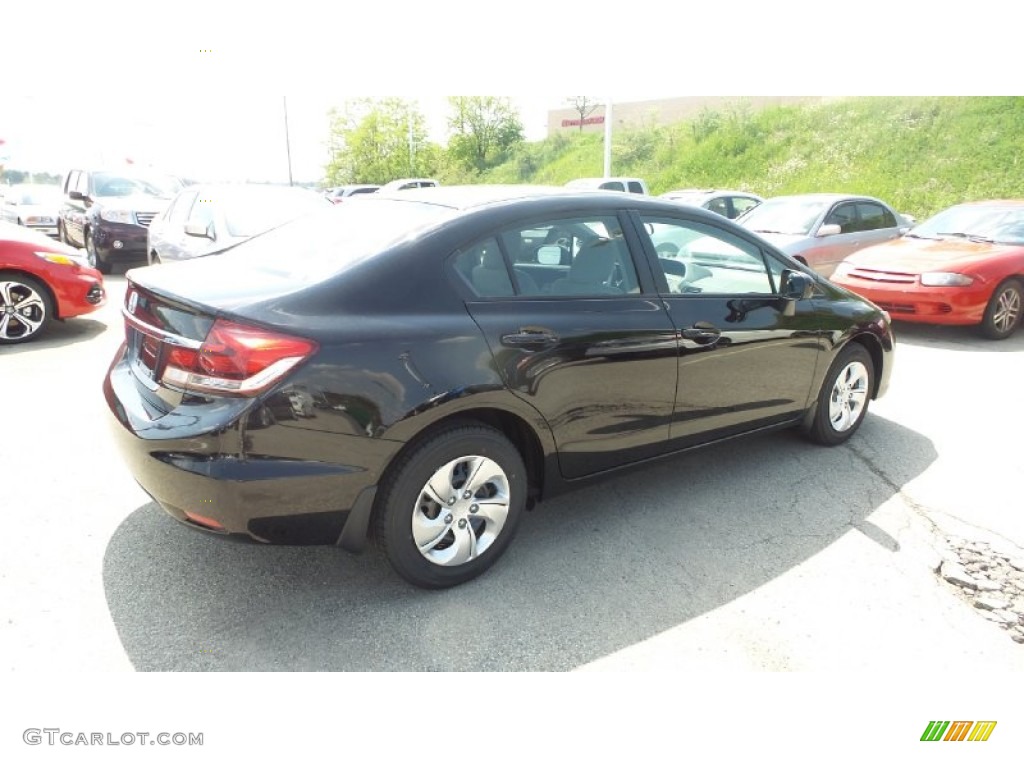 2015 Civic LX Sedan - Crystal Black Pearl / Gray photo #7