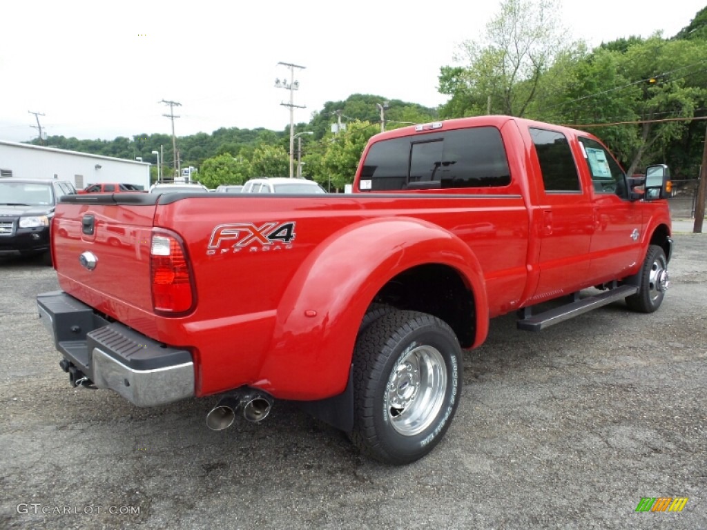 2015 F350 Super Duty Lariat Crew Cab 4x4 DRW - Vermillion Red / Black photo #3