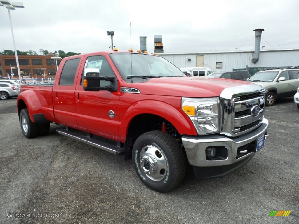 2015 F350 Super Duty Lariat Crew Cab 4x4 DRW - Vermillion Red / Black photo #8