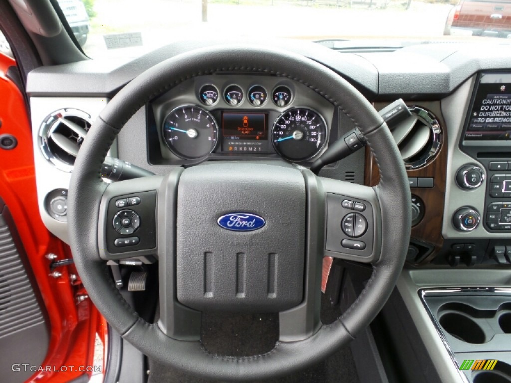 2015 F350 Super Duty Lariat Crew Cab 4x4 DRW - Vermillion Red / Black photo #16