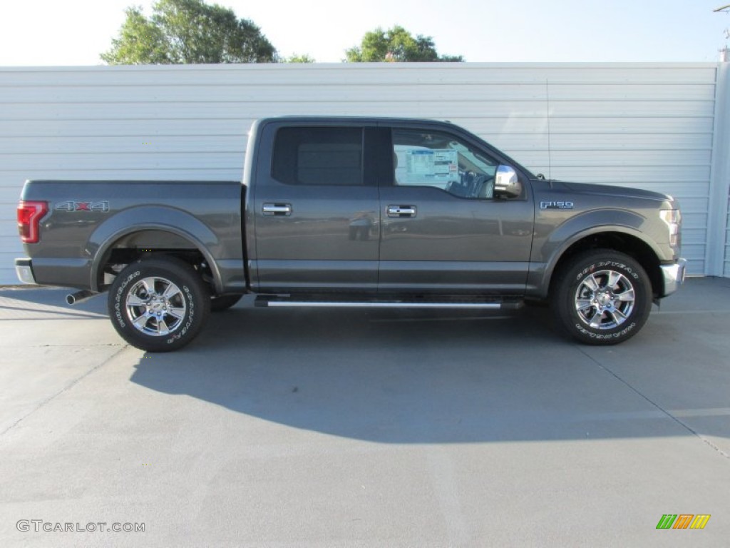 2015 F150 Lariat SuperCrew 4x4 - Magnetic Metallic / Medium Light Camel photo #3