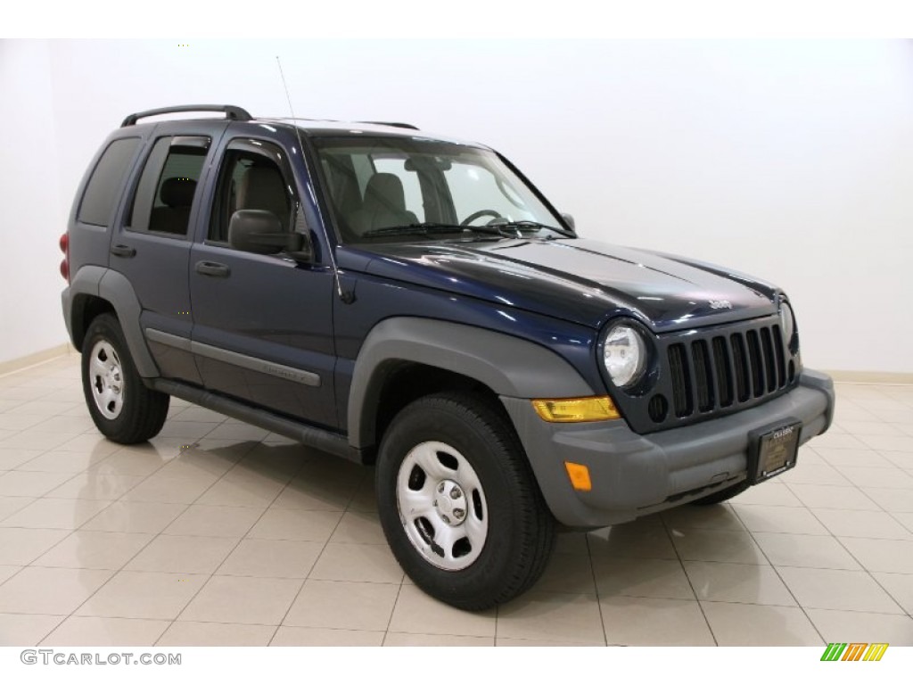 2005 Liberty Sport 4x4 - Patriot Blue Pearl / Khaki photo #1
