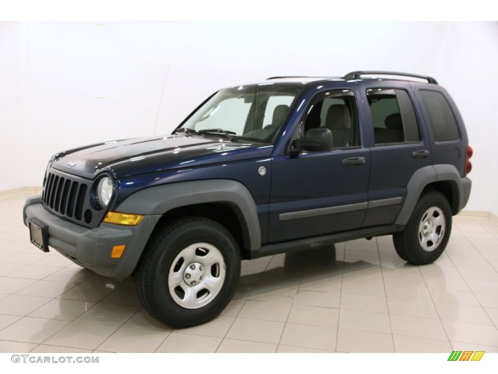 2005 Liberty Sport 4x4 - Patriot Blue Pearl / Khaki photo #3