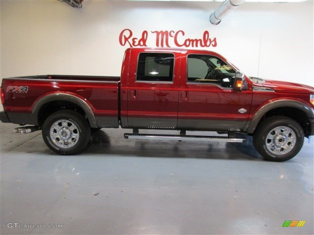 2015 F250 Super Duty Lariat Crew Cab 4x4 - Ruby Red / King Ranch Mesa Antique Affect/Black photo #10