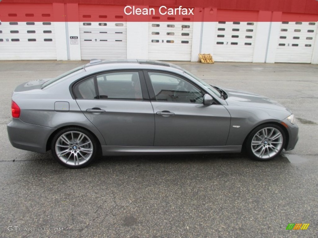 2010 3 Series 335i Sedan - Space Gray Metallic / Coral Red/Black Dakota Leather photo #2