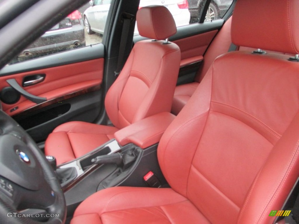 Coral Red/Black Dakota Leather Interior 2010 BMW 3 Series 335i Sedan Photo #104413325