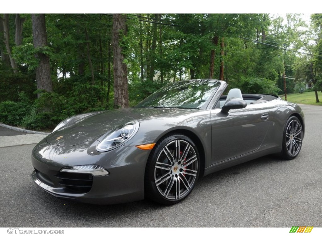 Agate Grey Metallic 2014 Porsche 911 Carrera S Cabriolet Exterior Photo #104413382