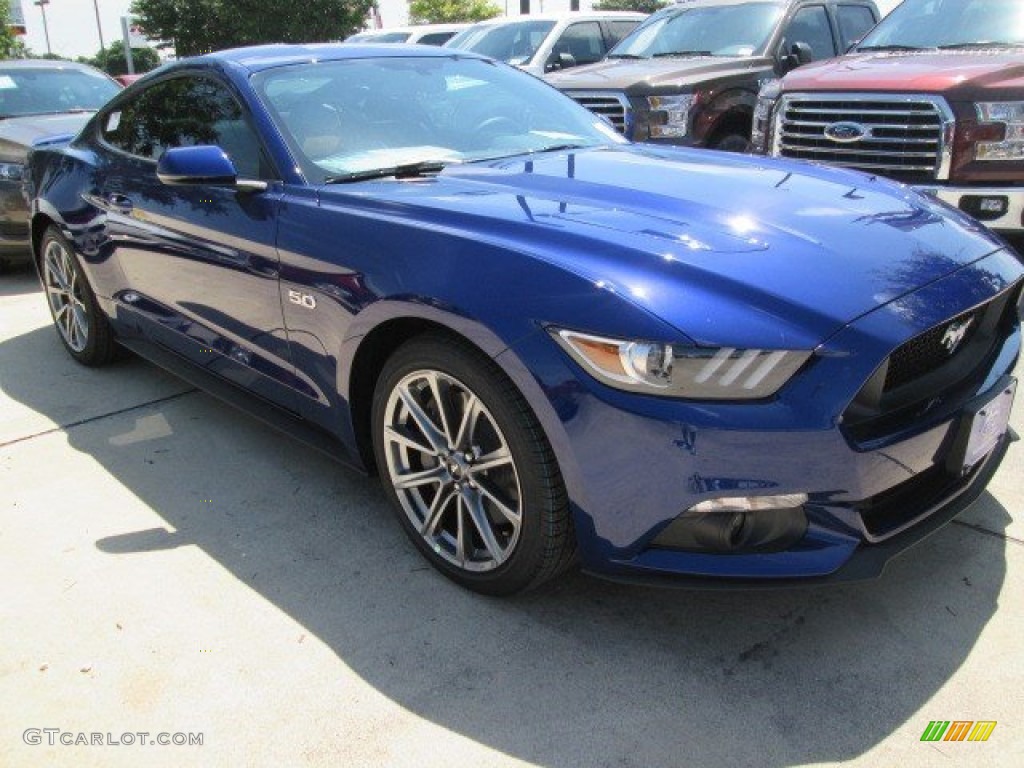 2015 Mustang GT Premium Coupe - Deep Impact Blue Metallic / Ebony photo #1