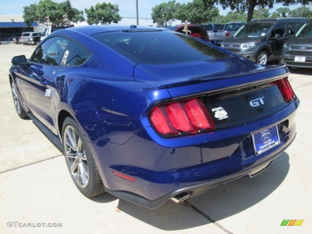 2015 Mustang GT Premium Coupe - Deep Impact Blue Metallic / Ebony photo #10