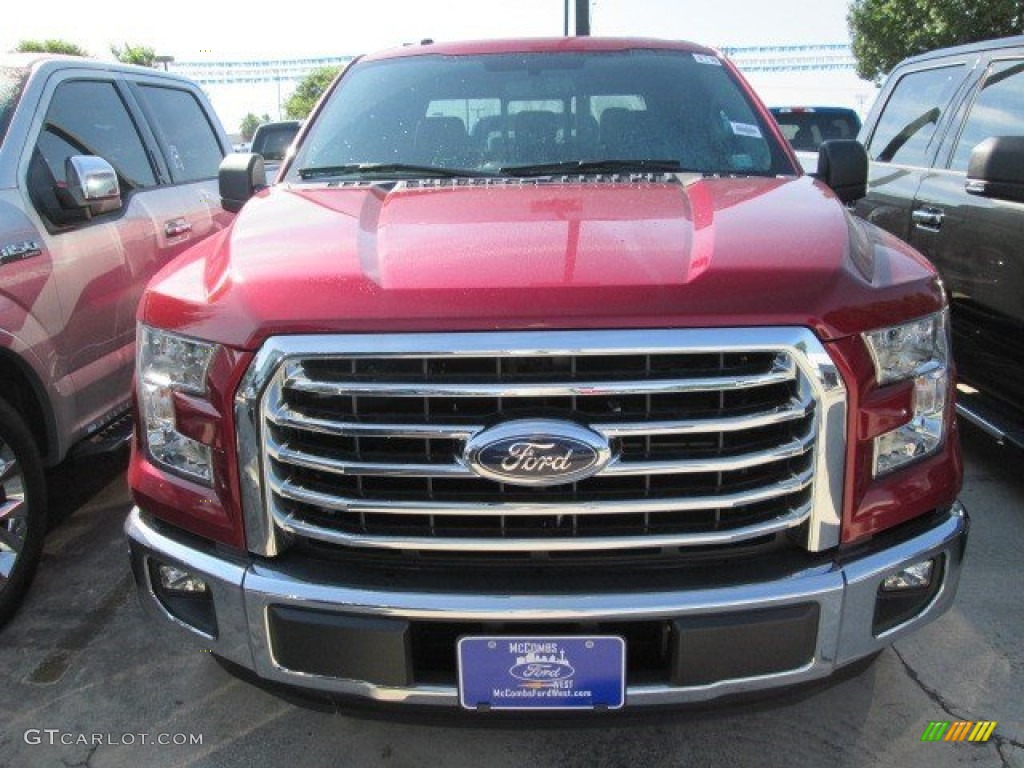 2015 F150 XLT SuperCrew - Ruby Red Metallic / Medium Earth Gray photo #9