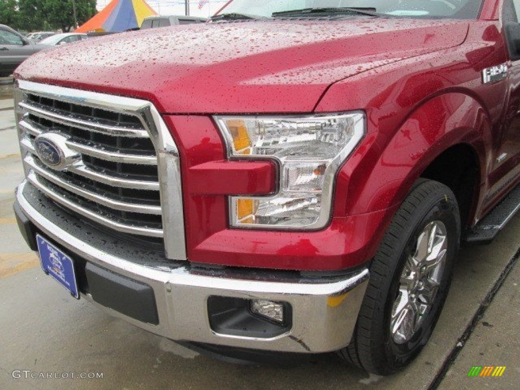 2015 F150 XLT SuperCrew - Ruby Red Metallic / Medium Earth Gray photo #13