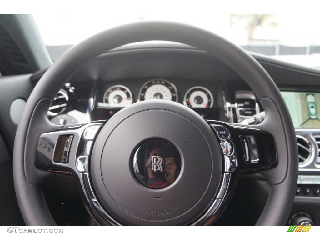 2015 Rolls-Royce Wraith Standard Wraith Model Black Steering Wheel Photo #104430614