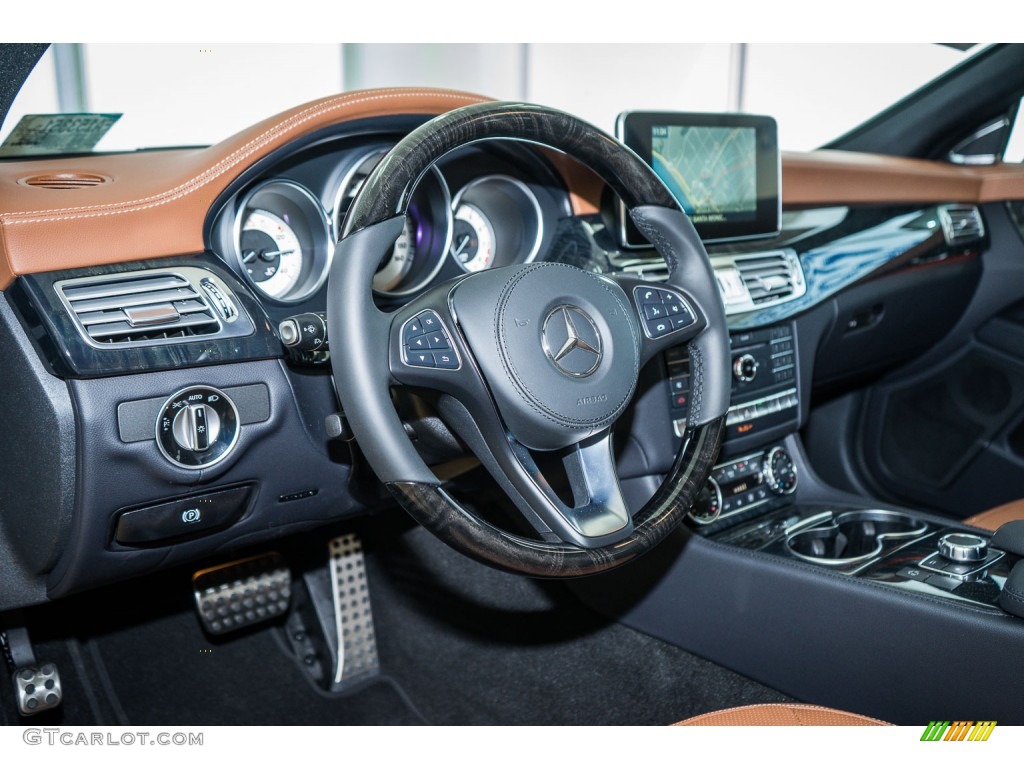 2015 Mercedes-Benz CLS 550 Coupe Saddle Brown/Black Dashboard Photo #104437625