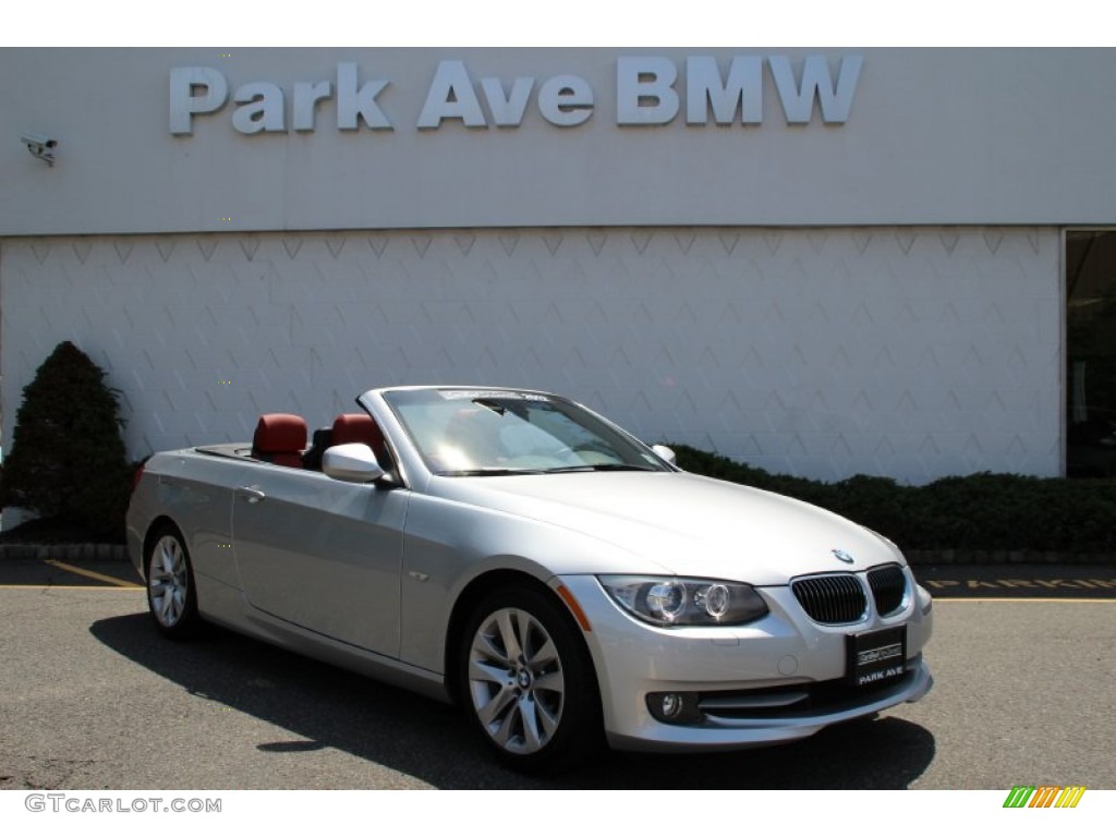 2012 3 Series 328i Convertible - Titanium Silver Metallic / Coral Red/Black photo #2