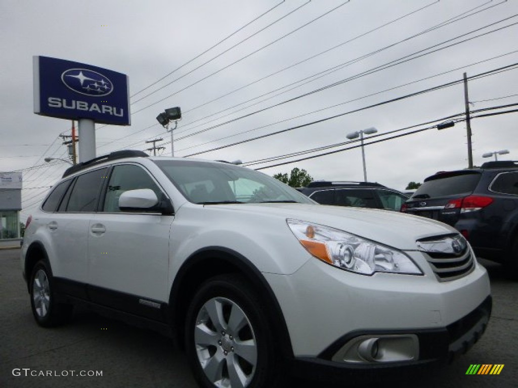 2011 Outback 2.5i Premium Wagon - Satin White Pearl / Warm Ivory photo #1