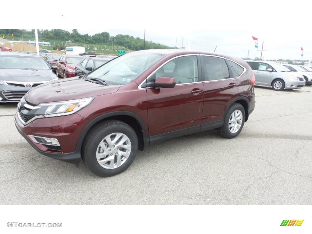 2015 CR-V EX AWD - Basque Red Pearl II / Gray photo #4