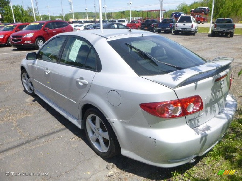 2004 MAZDA6 s Hatchback - Glacier Silver Metallic / Black photo #7