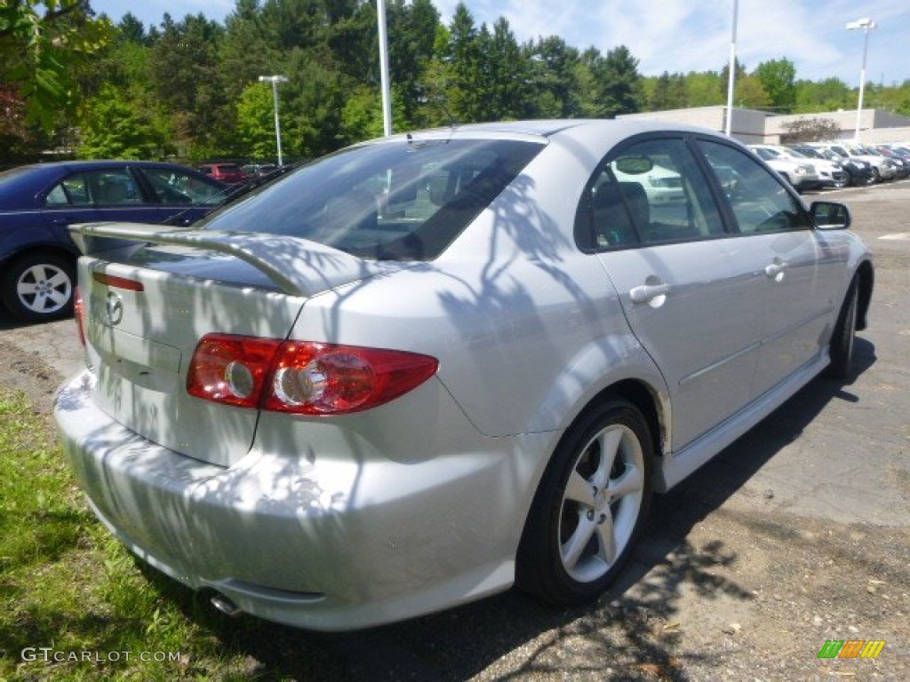 2004 MAZDA6 s Hatchback - Glacier Silver Metallic / Black photo #8