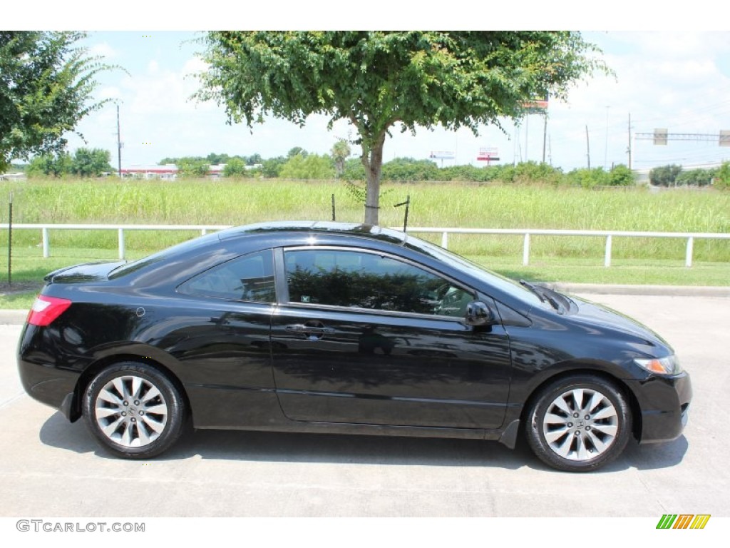 2010 Civic EX Coupe - Crystal Black Pearl / Gray photo #2