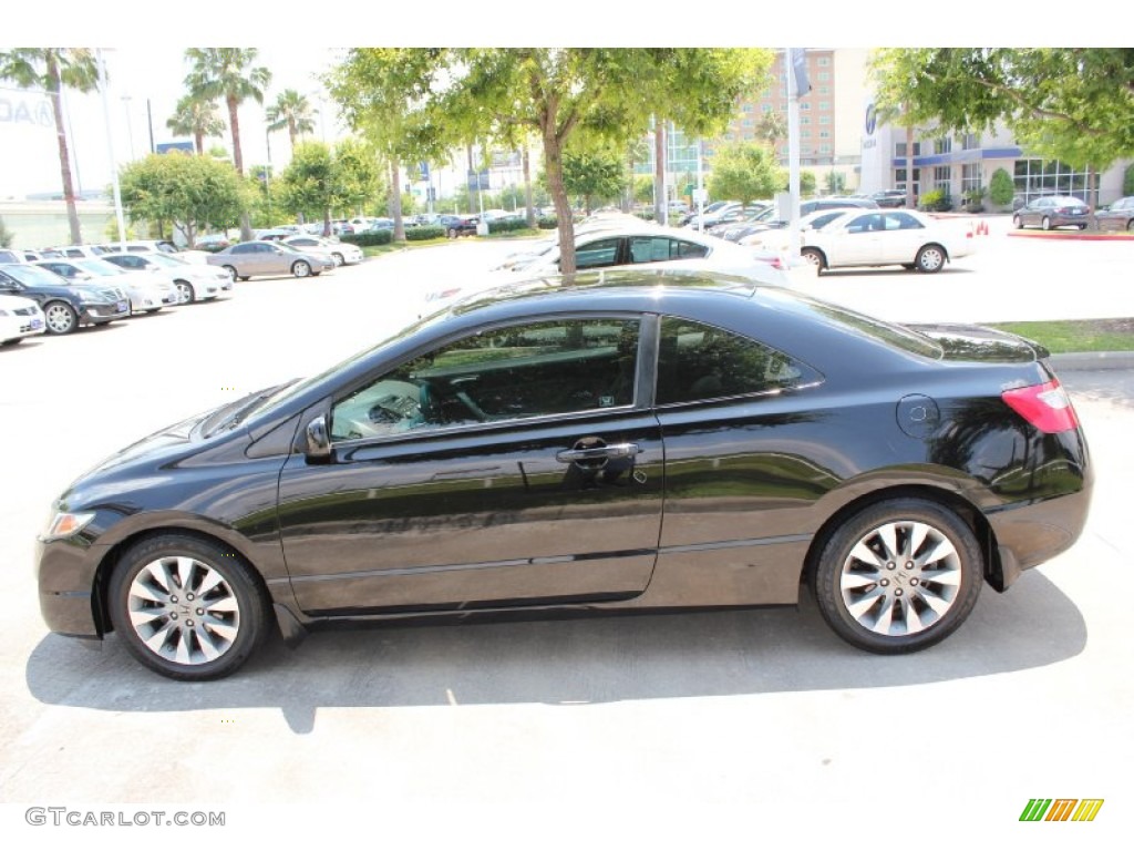 2010 Civic EX Coupe - Crystal Black Pearl / Gray photo #3