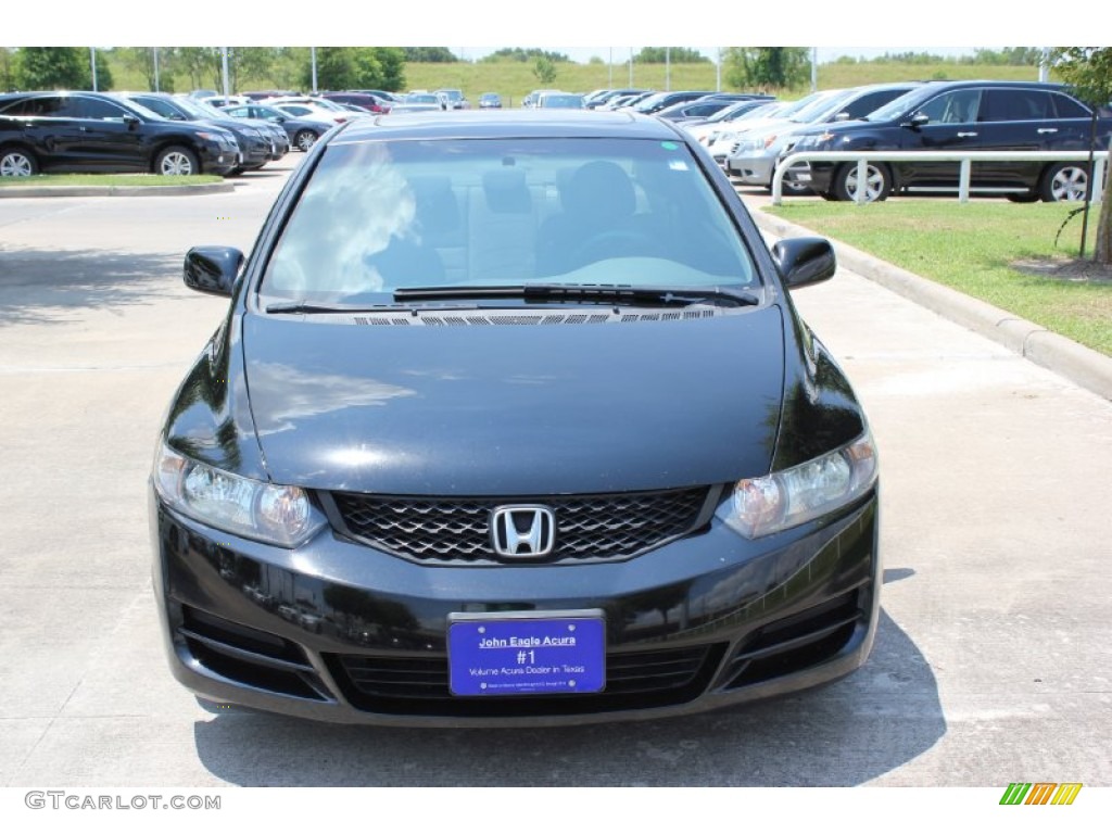 2010 Civic EX Coupe - Crystal Black Pearl / Gray photo #4