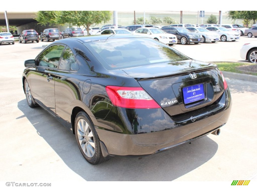 2010 Civic EX Coupe - Crystal Black Pearl / Gray photo #6