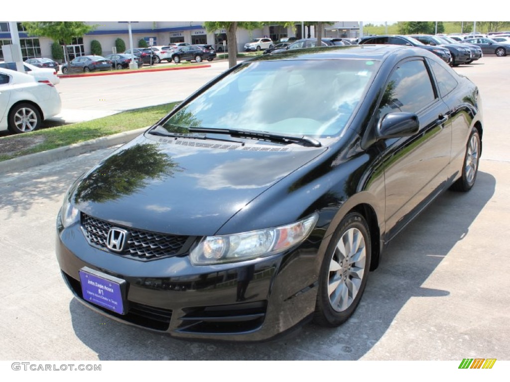 2010 Civic EX Coupe - Crystal Black Pearl / Gray photo #8