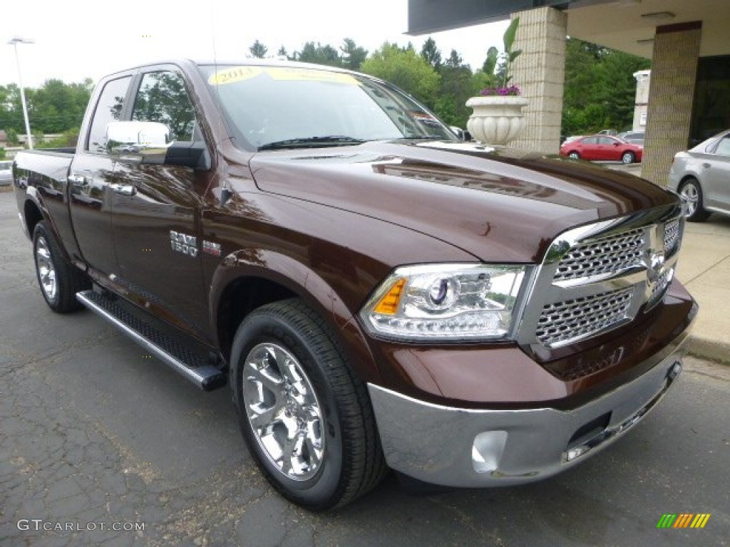 2013 1500 Laramie Quad Cab 4x4 - Western Brown Pearl / Canyon Brown/Light Frost Beige photo #3