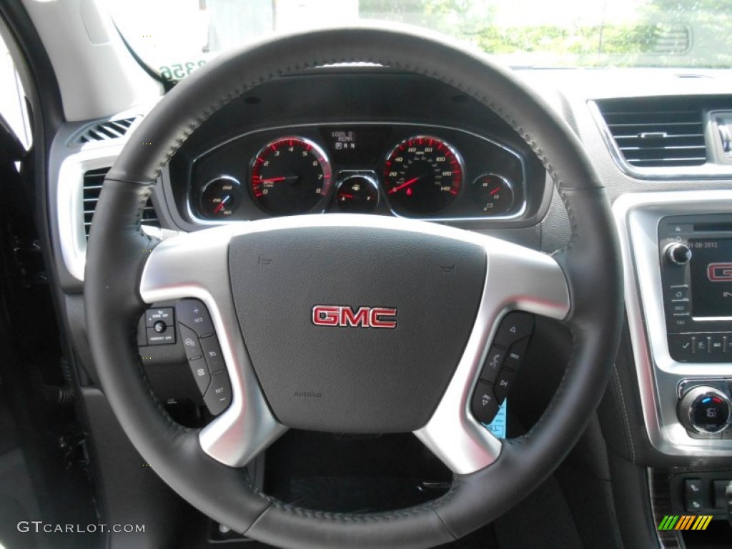 2015 GMC Acadia SLT Ebony Steering Wheel Photo #104458918