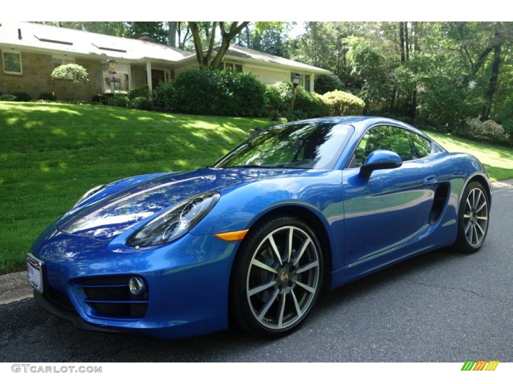 2014 Sapphire Blue Metallic Porsche Cayman #104439707 Photo #2