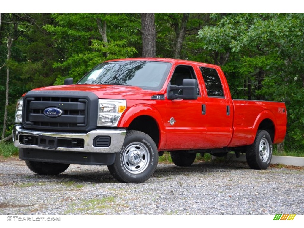 2013 F250 Super Duty XL Crew Cab 4x4 - Vermillion Red / Steel photo #1